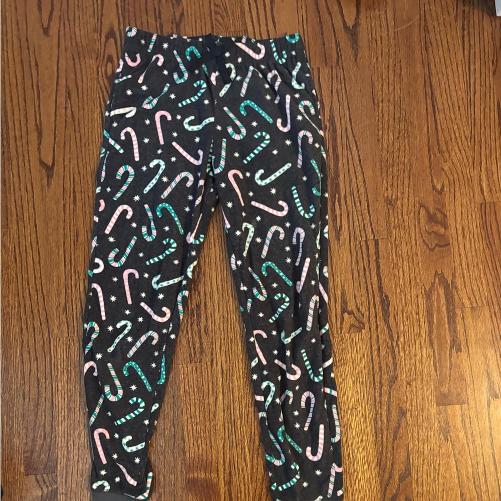 Old Navy Kids Candy Cane Print Joggers - Black and Multicolor